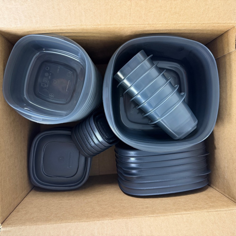 Rubbermaid TakeAlongs 46 Piece Food Storage Container Set Dark Gray